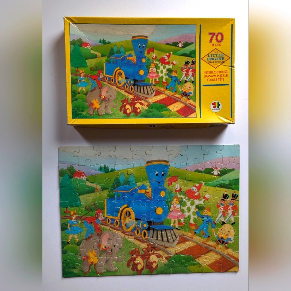 VINTAGE 1989 The Little Engine That Could Interlocking 70 Piece Jigsaw Puzzle